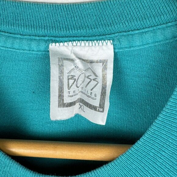 Vintage Steamboating Shirt Aqua Green Size XL Single Stitch Boss Textiles Tag - Picture 3 of 7